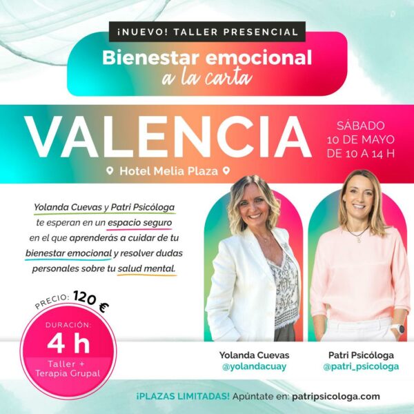 Taller presencial Valencia: Bienestar emocional a la carta (10/may/25)